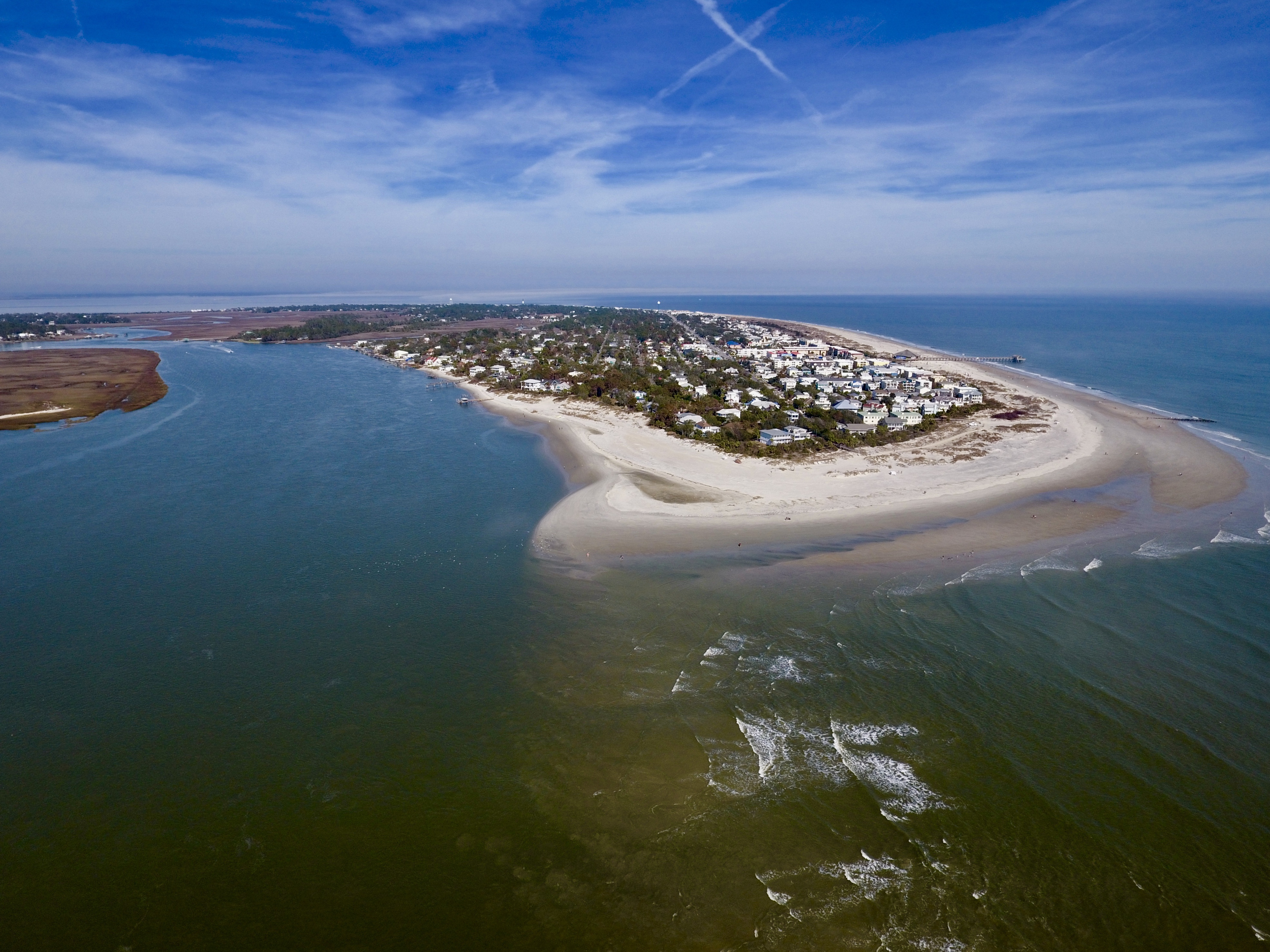 Peaceful Tybee Island Airial View